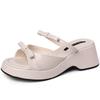 Summer Concise Open Toe Women Slippers Fashion Platform Wedges Heel Shoes Beach Dress Female Slides