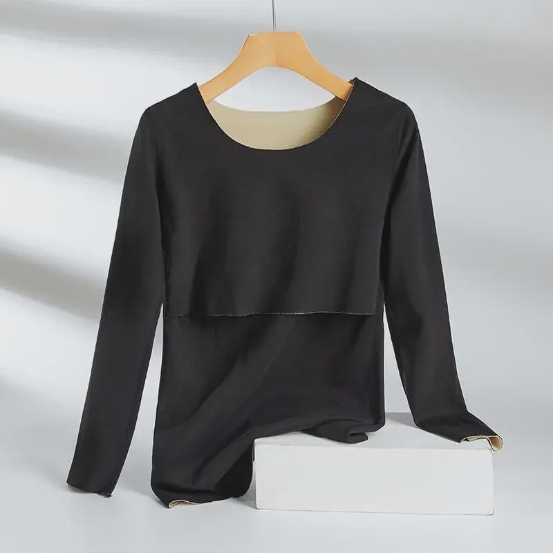 Термобелье для беременных и кормящих мам: Одежда из бархата больших размеров для послеродового периода и кормления на осень/зиму