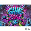 2D plane, game wall mural - The background fabric of the game area, filled with neon light effects