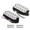 FLEOR Alnico 5 Electric Guitar Neck Bridge Pickup Set Double Coil Humbucker Pickup White & -
