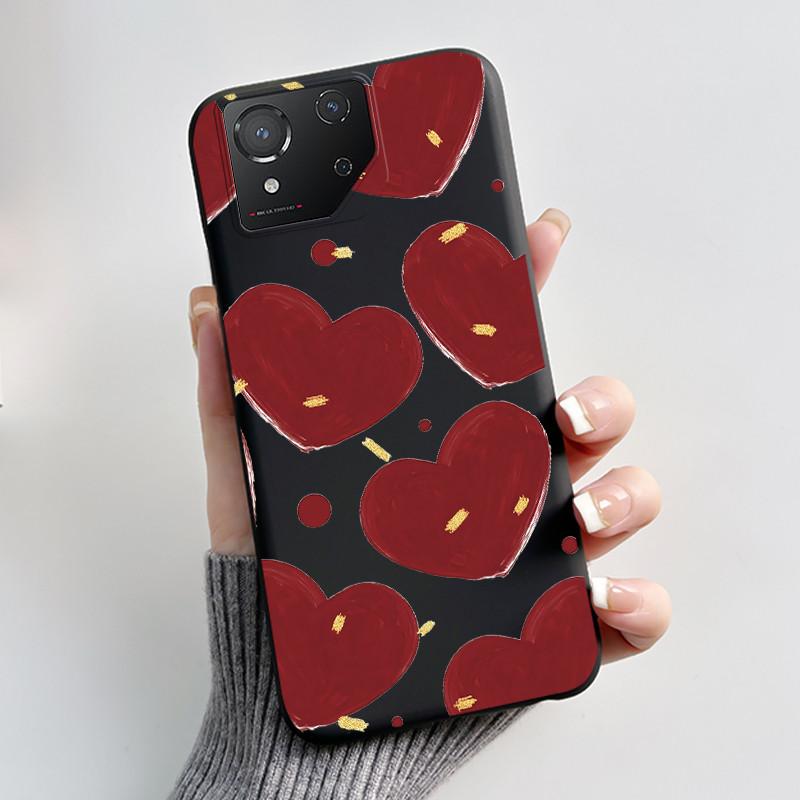 Чехол для Asus ROG Phone 8 Чехол Эстетичный Модный Милый Кот Черный Мягкий Силиконовый Ударопрочный Чехол для Asus ROG 8 Pro Чехол для Телефона