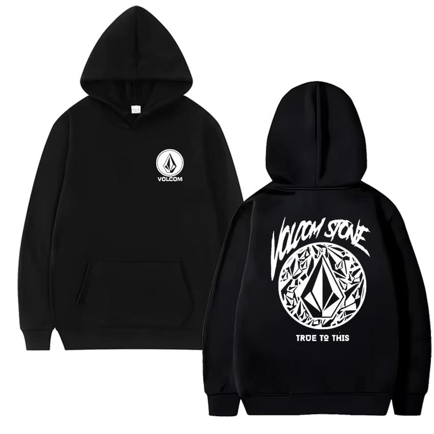 2026 Модная толстовка женская и мужская Худи Volcom Stone Двусторонняя Повседневная С графикой Спортивные топы Дышащая Уличная одежда