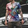 Vintage Horror Skull 3d Print Men's T-shirt Summer Classic Casual O Neck Short Sleeve Fashion Loose Oversized Tops Tee Shirt Men