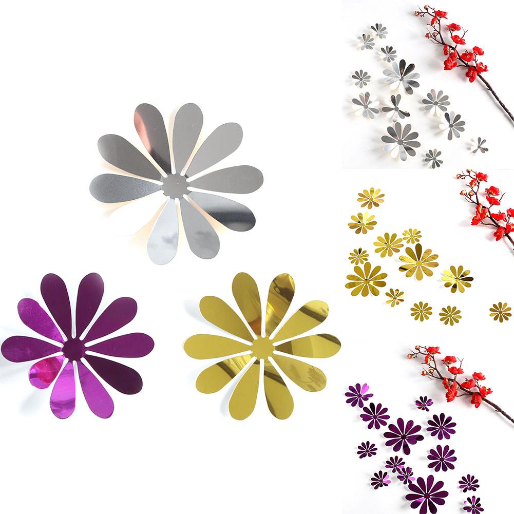 12 Pcs Holiday Wedding Market Three Dimensional Sun Flower Pattern Decoration Wall Sticker