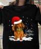 Hot Christmas Dogs S-234XL Black Cotton Men Women T-shirt CH019