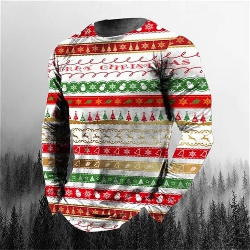 Цифровая печатная мужская 3D-печатная футболка с длинными рукавами на осень и зиму для повседневной мужской одежды