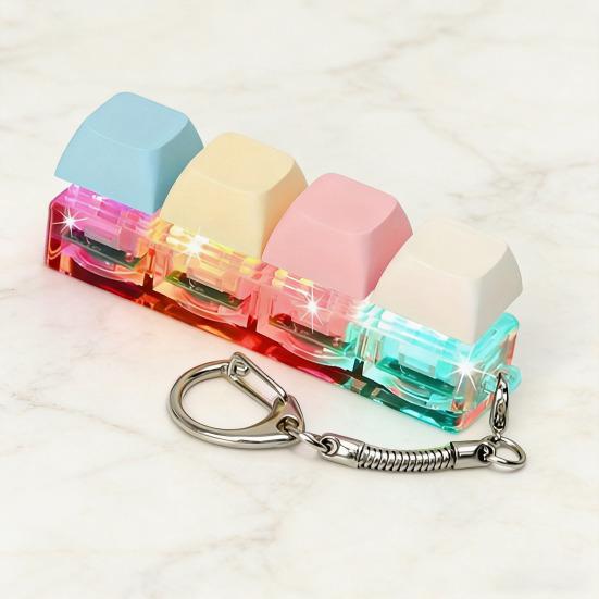 Клавиатура Игрушка-антистресс Бесшумная Клавиатура-брелок для снятия стресса со светодиодной подсветкой Кнопка Декомпрессии Щёлкалка для пальцев Сенсорная игрушка для взрослых