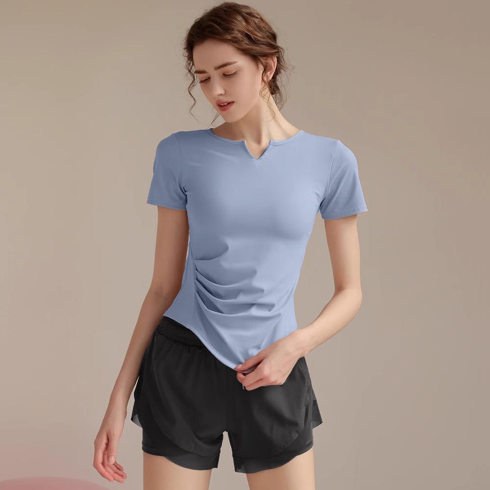Quick-drying yoga clothes women's Pilates training fitness top 1011 new sports running suit short-sleeved T-shirt