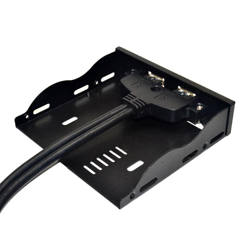 Передняя панель для дисковода гибких дисков USB 3.0: Расширение 3,5" 9-контактный на двойные порты USB 2.0