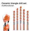 Cemented Carbide Multifunctional Ceramic Triangle Drill Bits Set Multi Purpose Construction Tile