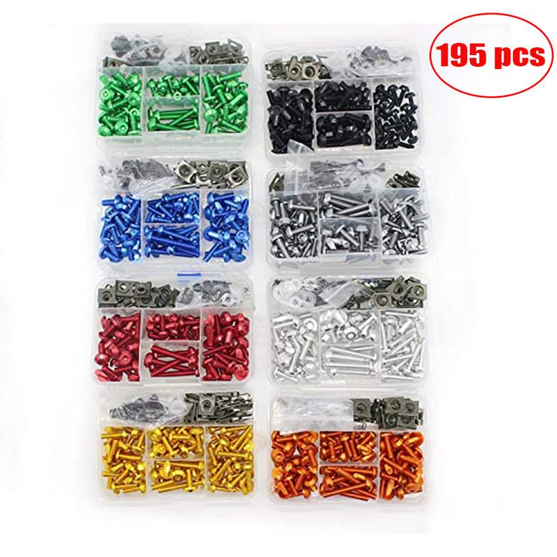 For Suzuki GSXR 600 750 1000 600 750 1000 K1 K2 K3 K4 K5 K6 K7 K8 K9 195/PCS Universal Fairing Bolt Kit Fastener Clips Screws