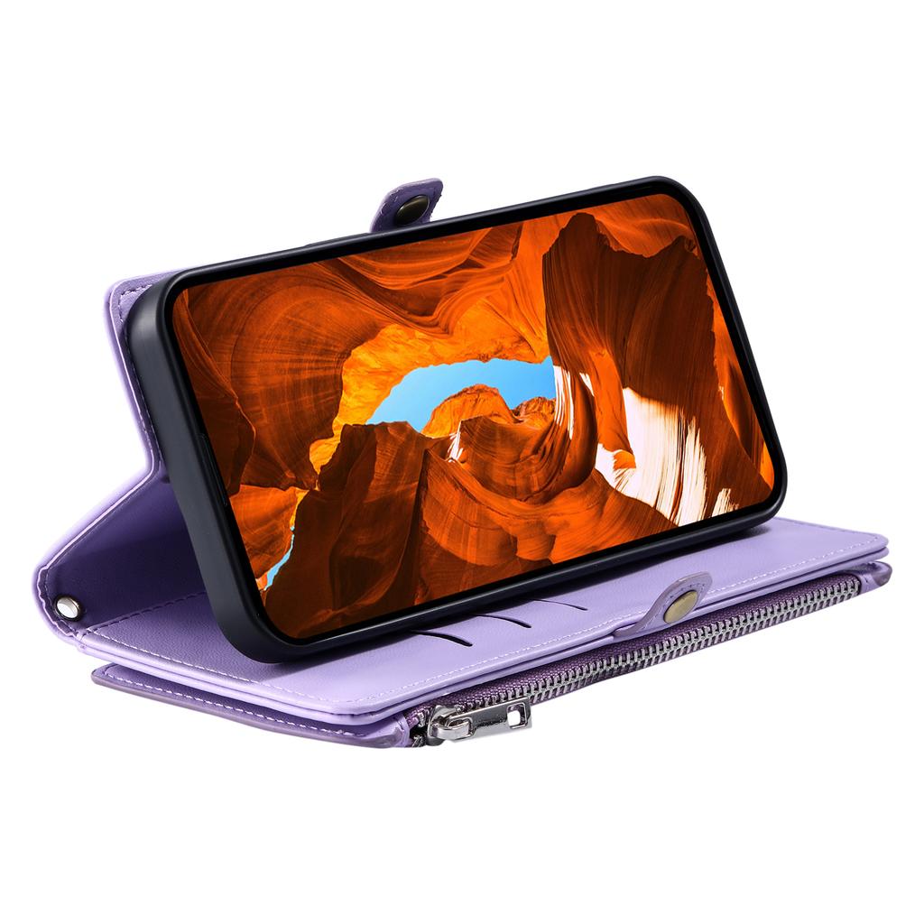 For Motorola Moto G56 5G Case TPU+PU Leather Wallet Phone Cover with Wrist Strap