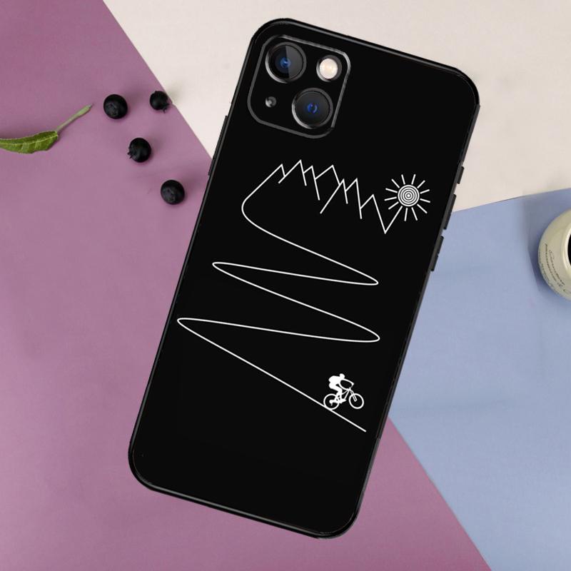 MTB Mountain Bike Cycling Bicycle Case For iPhone 16 15 14 13 12 11 Pro Max Mini X XR XS Max 7 8 Plus 2 Bumper Cases Cover