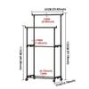 Movable Clothes Rack with Wheels Telescopic Floor Standing Hanger Organizer for Bedroom Telescopic Storage Hat Coat Shoe Shelf