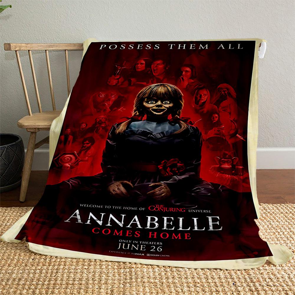 1 шт. ANNABELLE COMES HOME Внешнее фланелевое одеяло Мягкий плюшевый декор для пикников, кемпинга, спальни, игровой комнаты, офиса1223A