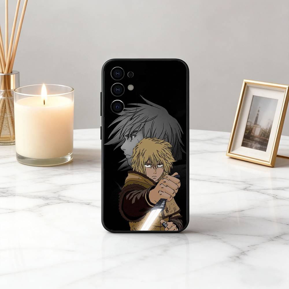 V-Vinland S-Saga T-Thorfinn-VST Чехол для телефона Черный Силикон Мягкий Для Samsung S25,S24,S21,S22,S23,S30,Ultra,S20,Plus,Fe,Lite