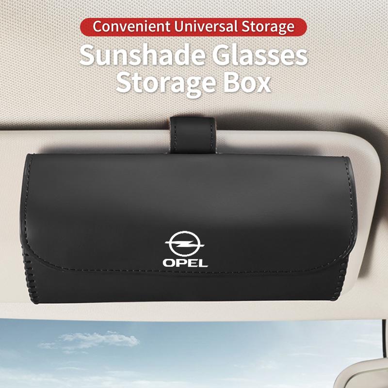 AAAYR1 Car Sunshade Glasses Storage Box Sunglasses Protective Box Holder For Opel Corsa Astra Insignia Vectra Zafira Meriva Mokka