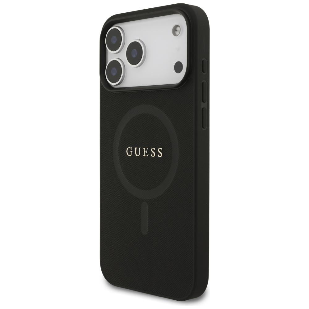 Guess Saffiano Classic Logo MagSafe Case for iPhone 17 Pro Max Black