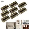 8pcs Antique Bronze Hinges Vintage Butt Hinges Folding Cabinet Gate Closet Door Hinge Flat Butt Hinge Retro Small Hinge