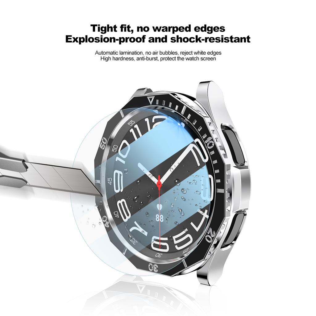 Чехол 3 в 1+Кольцо безеля+Защитная пленка для стекла для Samsung Galaxy Watch 6 Classic 47 мм 43 мм Защитная пленка для экрана Бампер для Galaxy Watch 6 Classic