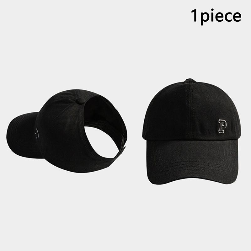 Спортивная шапка с пустым верхом, вышитые буквы, хлопковая завязанная коса, бейсболка для девочки, кепка от солнца, кепка в корейском стиле, бейсболка