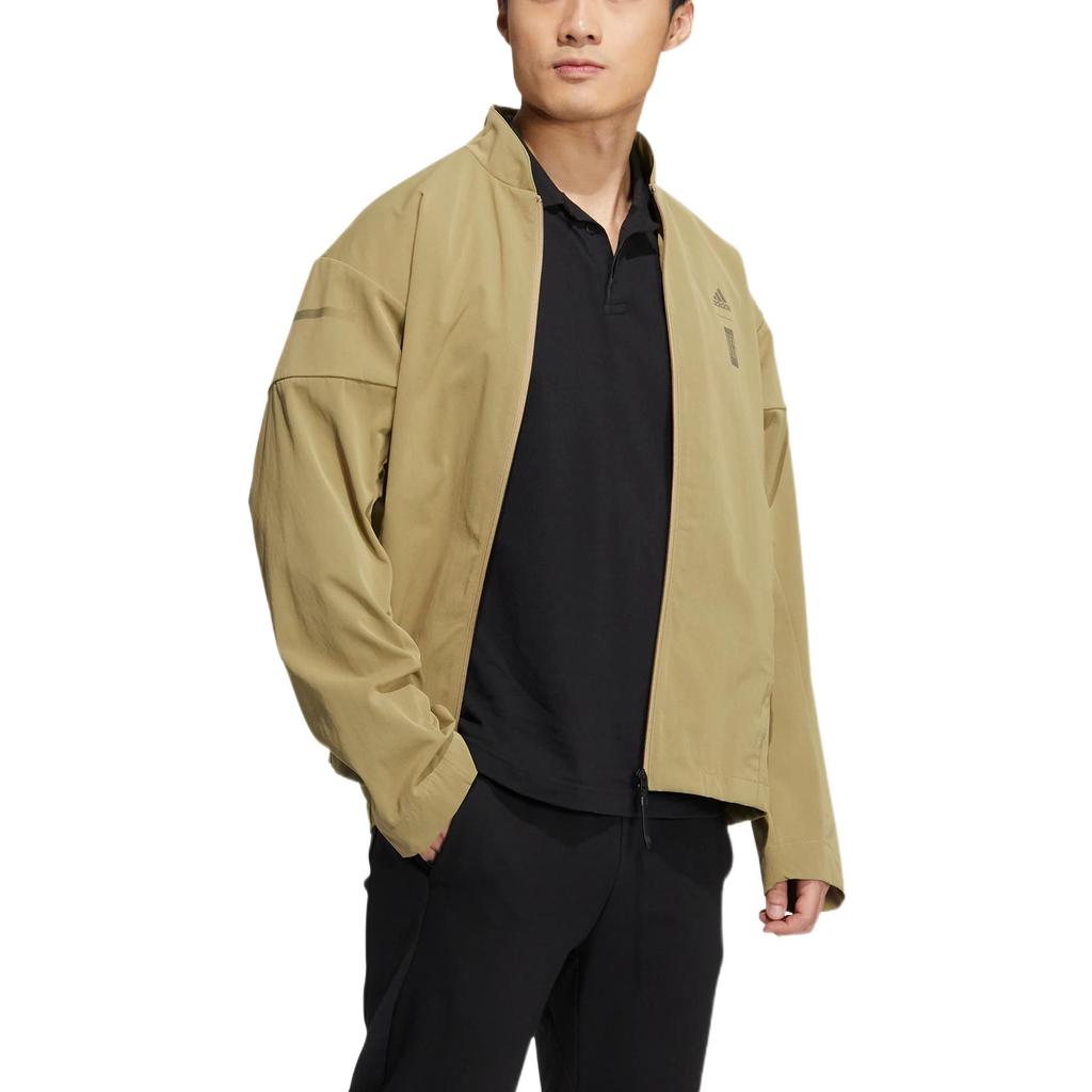 adidas FW22 Куртка с длинным рукавом на молнии с воротником-стойкой Мужские куртки Коричневые HM5171