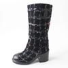 Great CHANEL boots black leather Women 35.5 Used