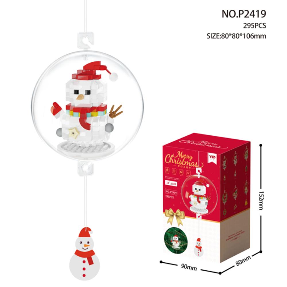 Рождественский кулон, шар, строительные блоки, мини-кирпичи, колокольчик, снеговик, Санта-Клаус, украшения для рождественской елки для дома, рождественские подарки