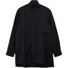 Solid Color Stand Collar Button Placket Asymmetrical Pocket Long Sleeve Jacket Men Jackets Black IW7465