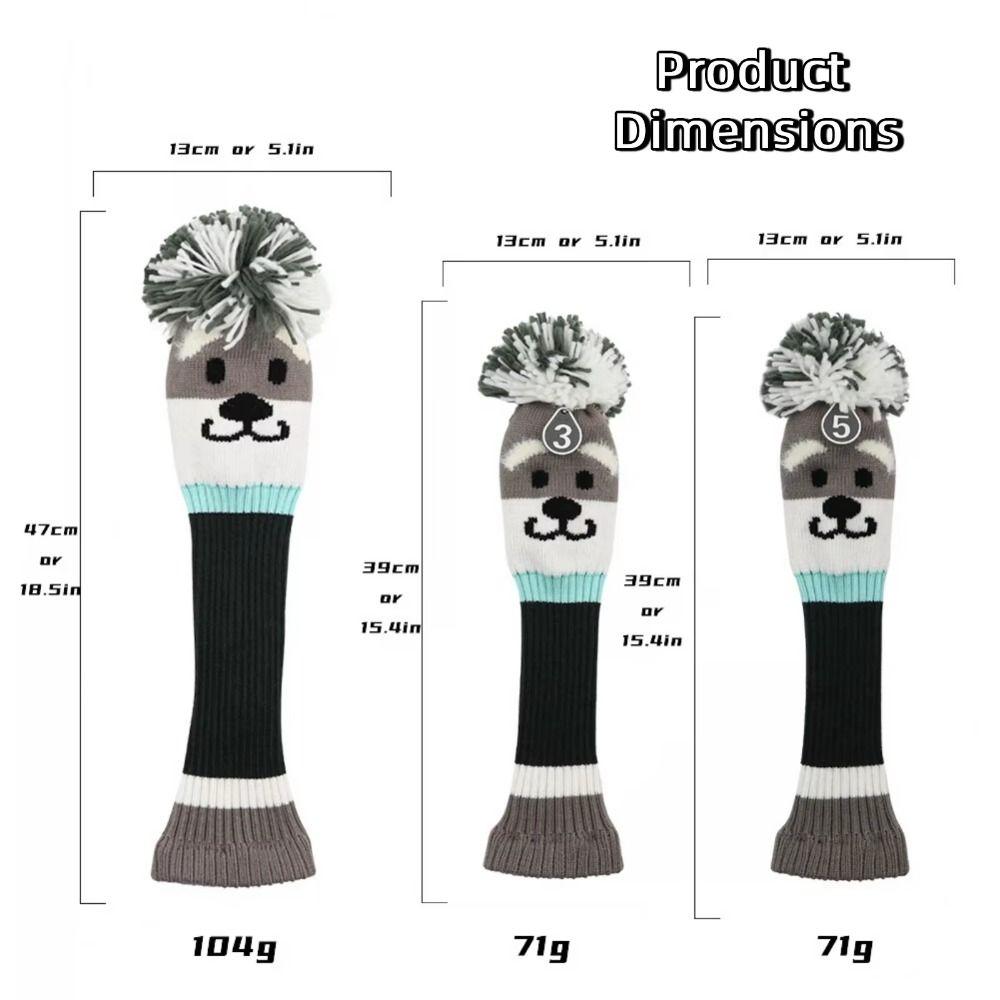 Schnauzer Designed Golf Club Headcover Soft and Durable Golf Knitted Sock Covers  for Driver