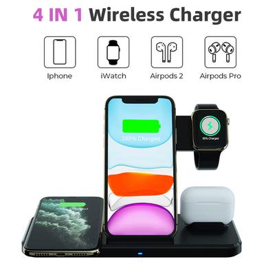 Складное беспроводное зарядное устройство QI 4 в 1 15 Вт для iPhone Samsung, док-станция для быстрой зарядки Apple Watch Airpods Pro