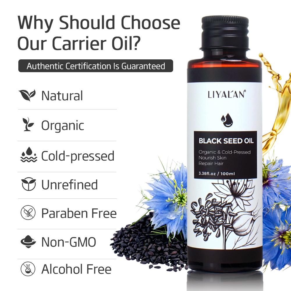 Black seed oil cold pressed extraction of vegetable oil for Massage care hair  skincare black seed oil Brightens the complexion