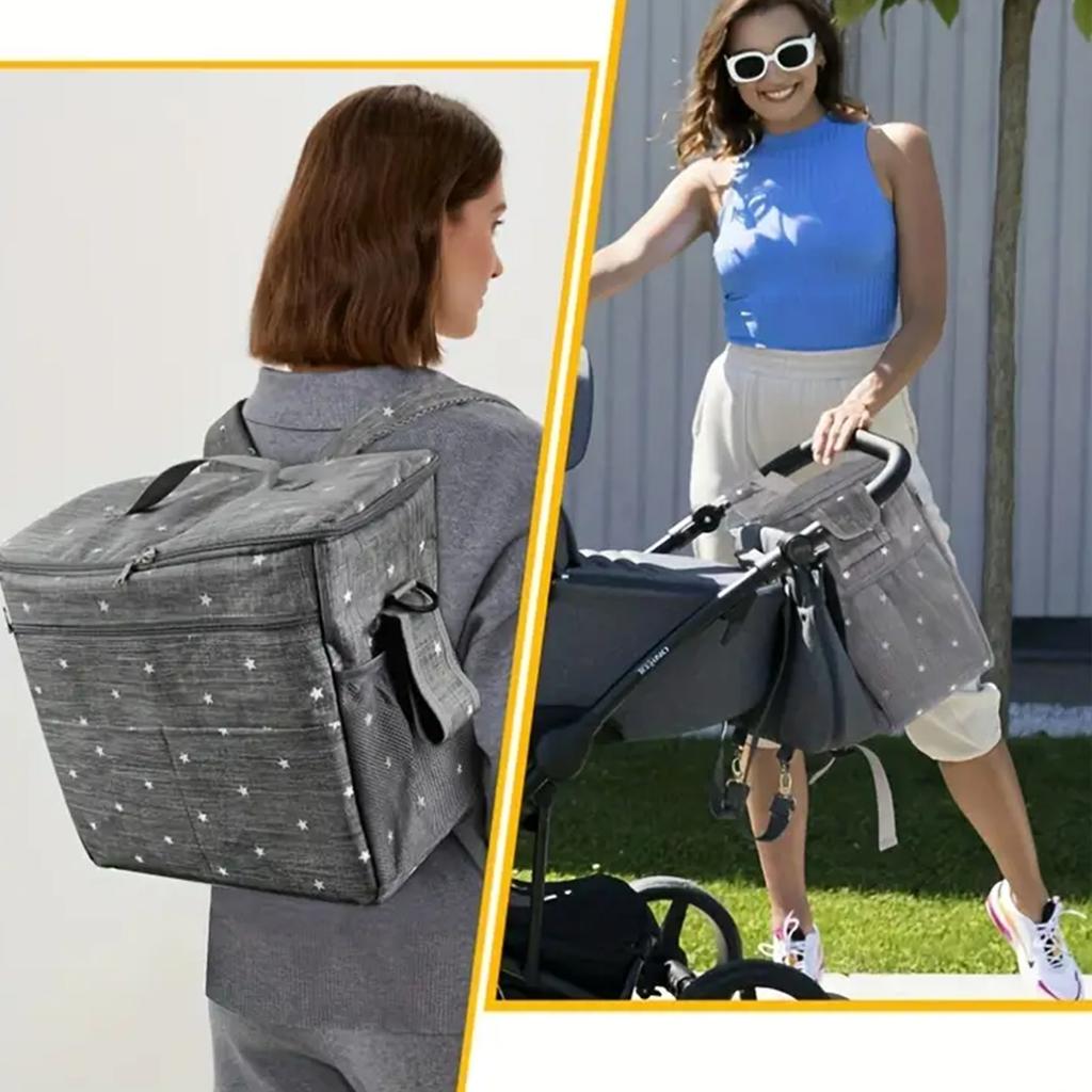 Универсальный органайзер для коляски, водонепроницаемая сумка для подгузников, органайзер для коляски с подстаканником и плечевым ремнем, рюкзак, сумка для мамы