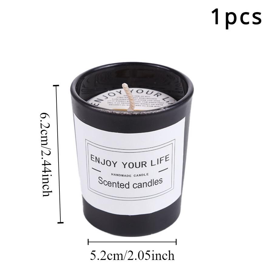 1pc Fragrant Candle Creative Nordic Glass Cup Soy Wax Smokeless Aromatherapy Candle for Home, Wedding, Festival Party Candles