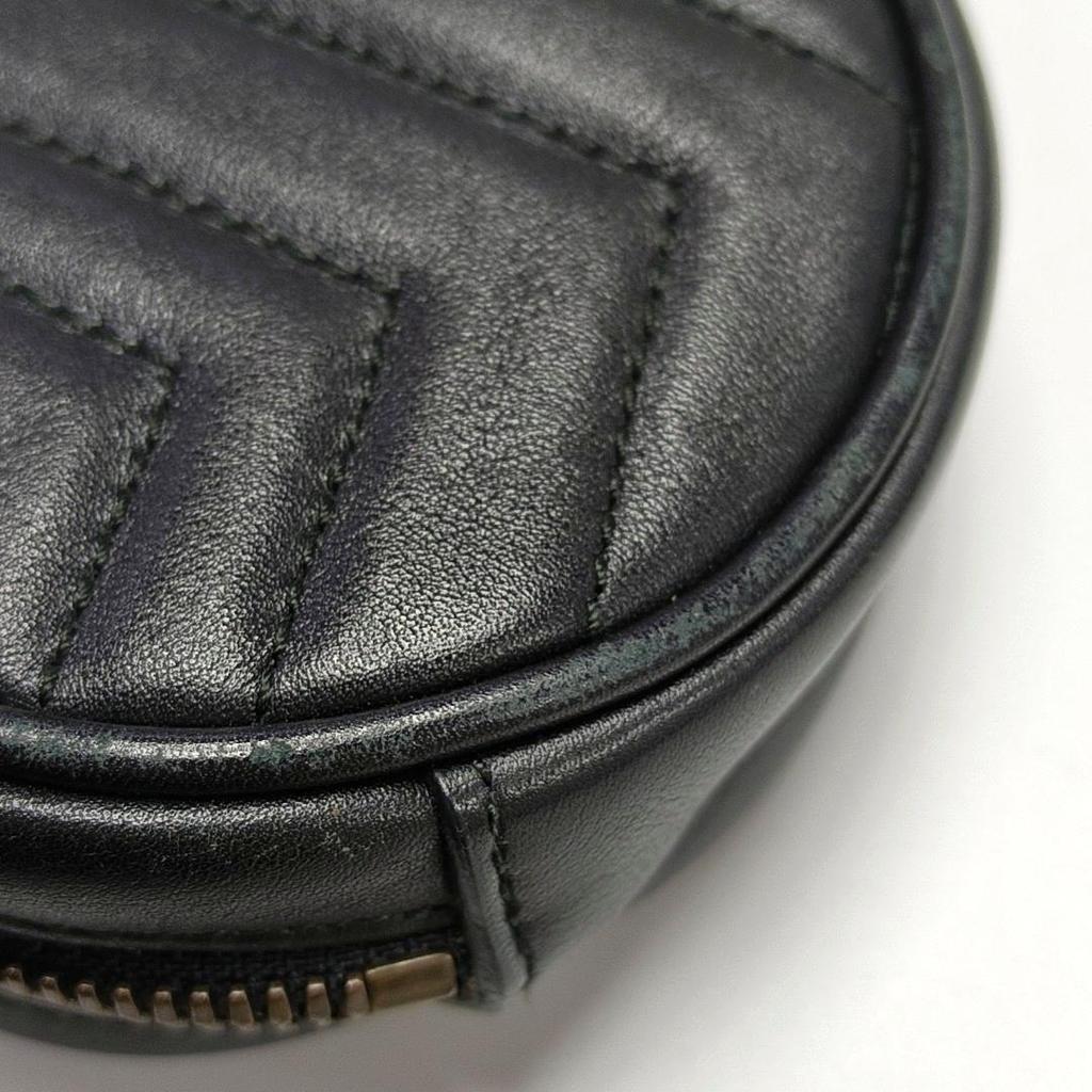 [Pre-Owned] Gucci Quilted Leather GG Marmont Matelassé Belt Bag 38/95 'Black' - Good #1TOV7IS