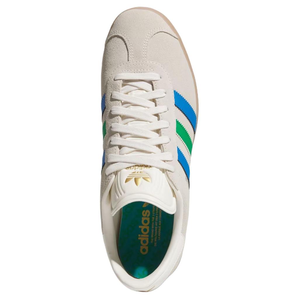adidas Gazelle Бесшипованные Гольф Меловой Белый Зеленый Синяя Птица Унисекс Кроссовки Кремовый JI4165