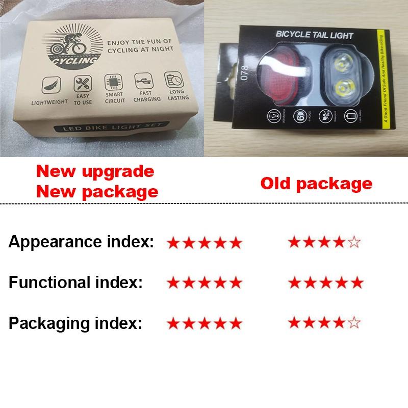 Комплект велосипедных фонарей BUCKLOS, перезаряжаемый задний фонарь, передняя лампа, водонепроницаемая фара для верховой езды, USB MTB, задний фонарь, светодиодные детали для ночного велоспорта