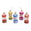 6Pcs Wooden Carousel Christmas Ornament Xmas Tree Hand-painted Merry-Go-Round Hanging Decoration Home Office Holiday Party Pendant