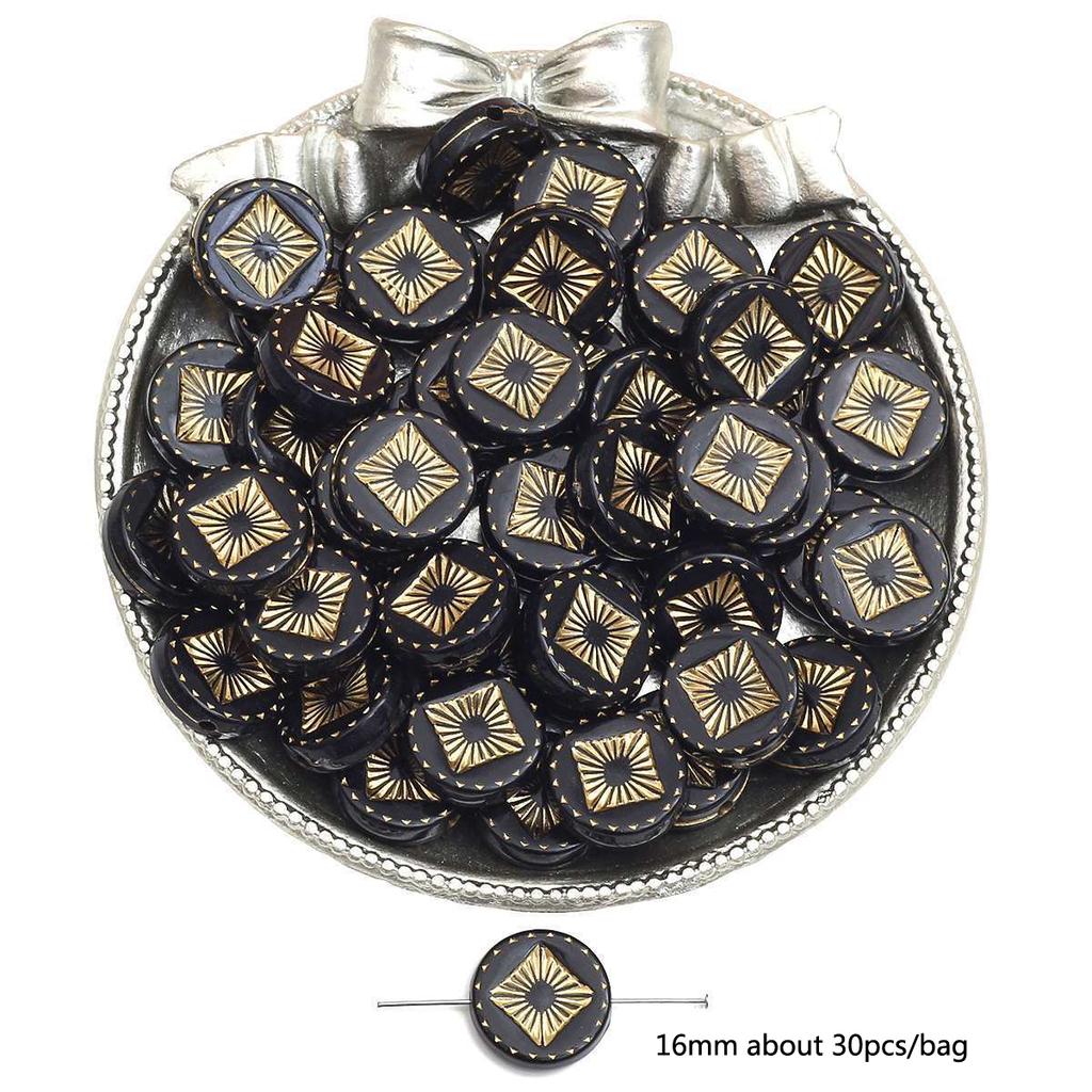 Бусины для браслета ручной работы, акриловые французские винтажные золотые плоские бусины, круглые бусины, украшения ручной работы, браслет, ожерелье, кулон, телефонная цепочка, аксессуары