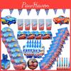 Cars Theme Mcqueen Birthday Party Supplies Decor Kids Baby Shower Banner Plates