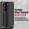 Carbon Fiber Pattern Case For Samsung Galaxy S24 Ultra S23 S22 Plus A54 A53 PC Shockproof Soft Edge Back Cover
