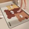 Cartoon Diatom Mud Toilet Mouth Mat Absorbent Mat Modern Simple Toilet Foot Mat Bathroom Non-slip and Dirty Mat