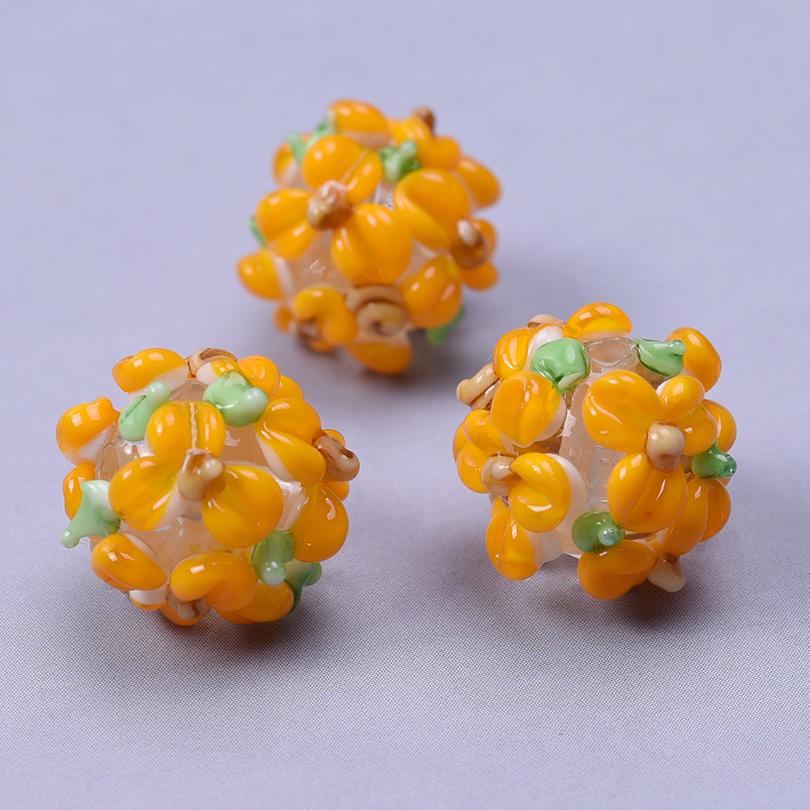 5pcs Yellow Cute Bee Charm Beads For Jewelry Making Supplies Glass Materials Animal Spacer/Loose Bead DIY Bracelets Accessories