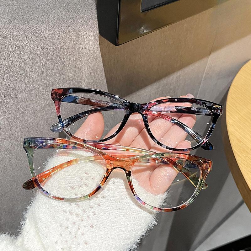 Flower glasses frame anti-blue reading glasses fashion reading glasses cat eye dopamine vitality dopamine frame