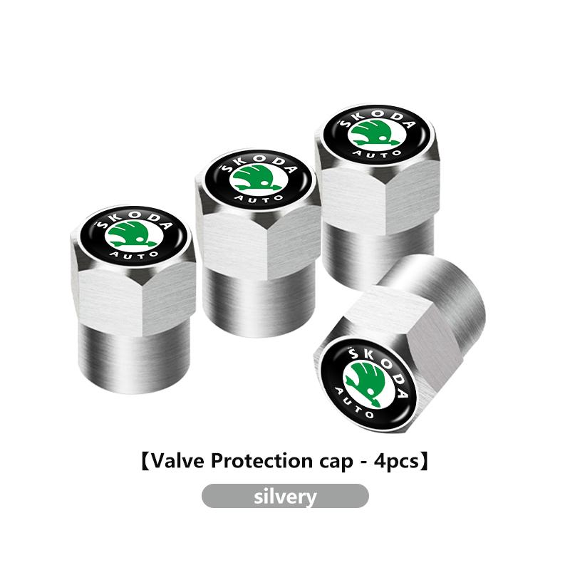 HRQB8 For Skoda 4PCS Car Tire Stem Valve Cap Airdust Waterproof Wheel Tire Valve Rim Stem Cover octavia a5 a4 mk1 2 fabia superb rapid