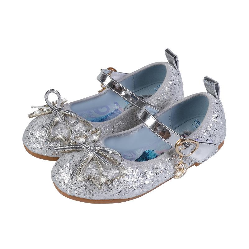 Girls' princess shoes, new spring and summer crystal shoes, little girls' flat shoes, fashionable children's leather shoes, soft-soled single shoes