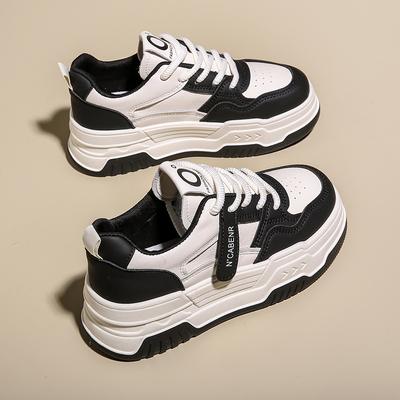 Кожаные туфли для сноуборда, женские, весенние, новые, на толстой подошве, белые, увеличивающие рост, детские, универсальные, повседневные туфли, женская спортивная обувь