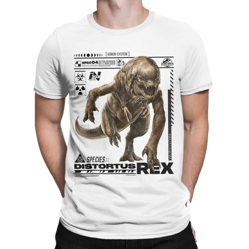Мир Юрского периода Возрождение Дисторт Рекс Файл вида Инген Футболки Мужские Футболки из чистого хлопка Футболка с коротким рукавом Одежда