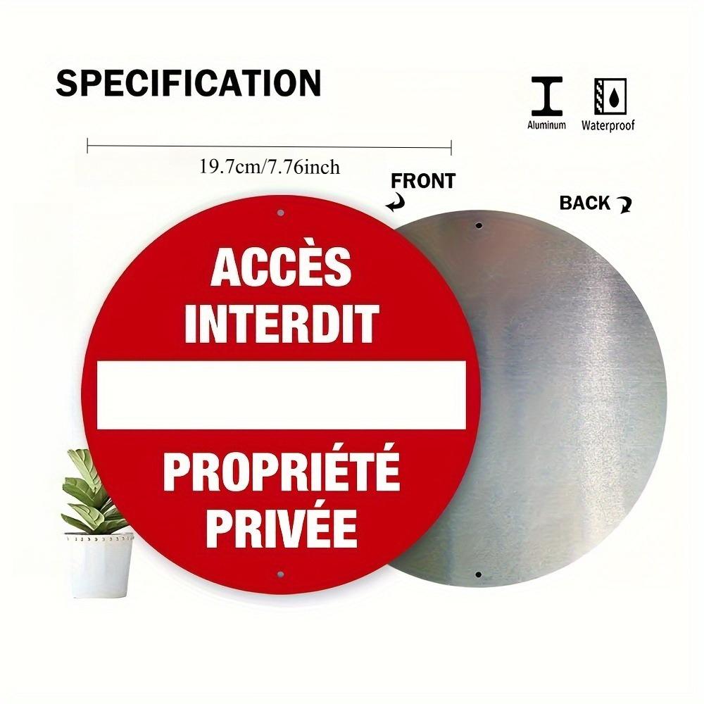 Vintage Accs Interdit Proprit Prive French No Entry Private Property Warning Retro D Flat Round Metal Tin Sign Wall Art Pla