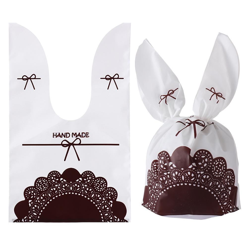 10 шт. пакетов с кроличьими ушками для печенья, конфет, подарков, пластиковые пакеты, Счастливой Пасхи, упаковка для выпечки, для печенья, закусок, товары для вечеринок